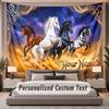 Horse (194) Theme Personalized Tapestry Custom Name Text Wall Hanging Tapestry Home Background Decoration