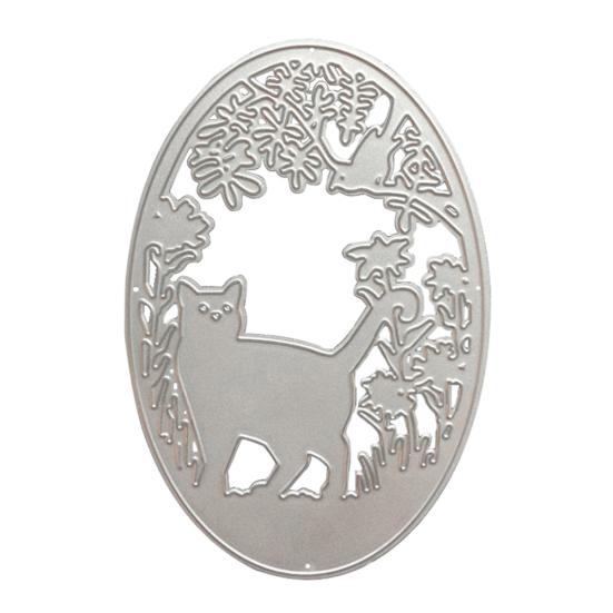 

Cat Bird Oval Cutting Dies DIY Scrapbook Paper Cards Making Album