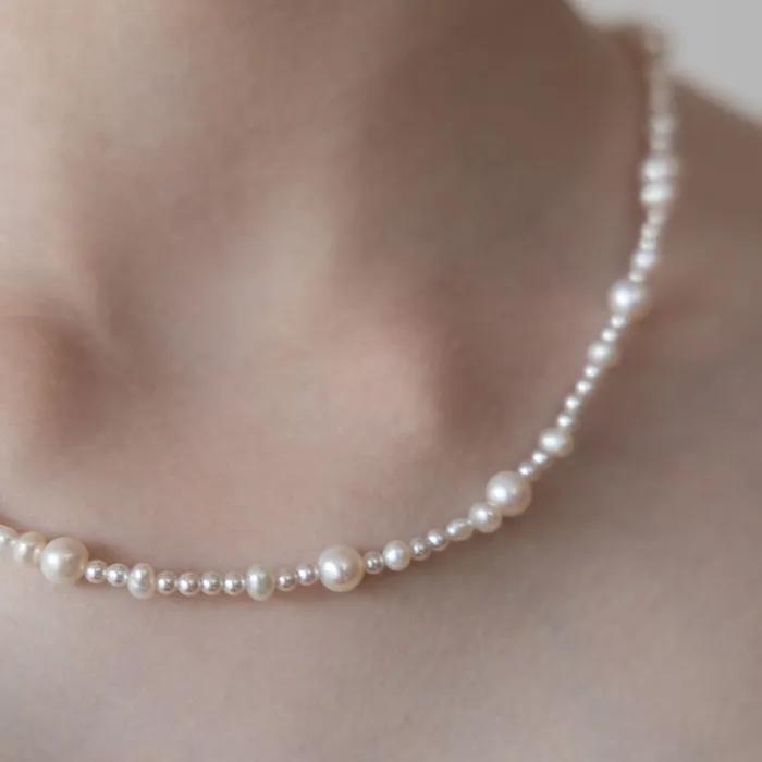 Freshwater Pearl Mix Line Necklace NZ2486
