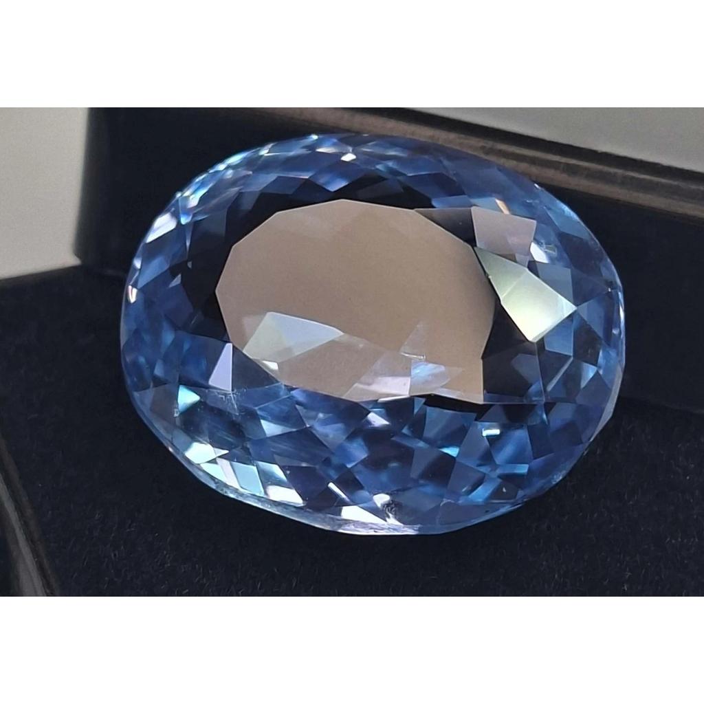 AAA Natural Blue Aquamarine 23-25 Ct Oval Cut Certified Loose Gemstone