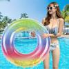 Sequin Mermaid Inflatable Swim Ring for Adults and Kids - Durable PVC Pool Float