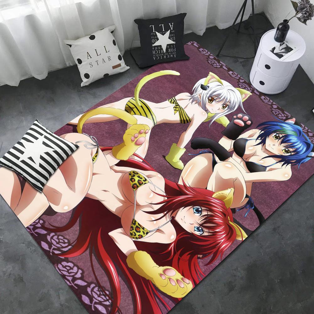 Cartoon High School DxD Entrance Door Mat Washable Non-Slip Living Room Sofa Chairs Area Mat Kitchen Welcome Doormat