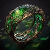 Vintage Plated Bangle Hollow Leaf Unique Ring Ethnic Style Unisex Holiday Gift Ring Irregular Tree Branches Easter Ring Gift New