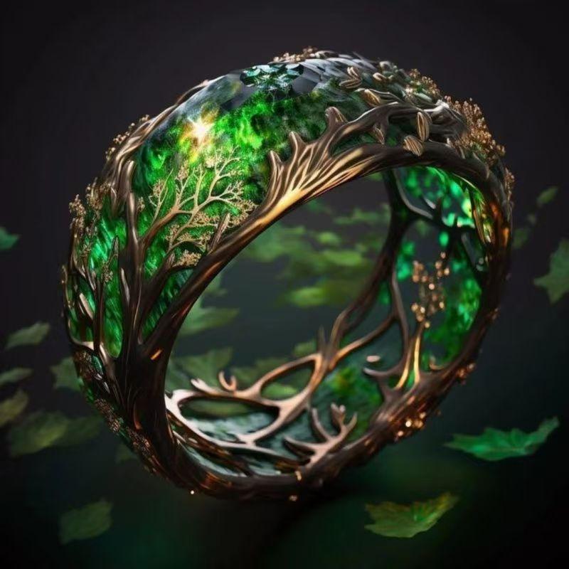 Vintage Plated Bangle Hollow Leaf Unique Ring Ethnic Style Unisex Holiday Gift Ring Irregular Tree Branches Easter Ring Gift New