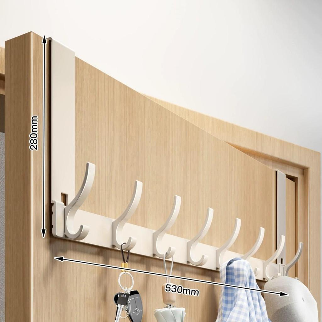 Über-Tür Ohne Bohren Mantel- und Hutablage mit Haken zur Schlafzimmeraufbewahrung
