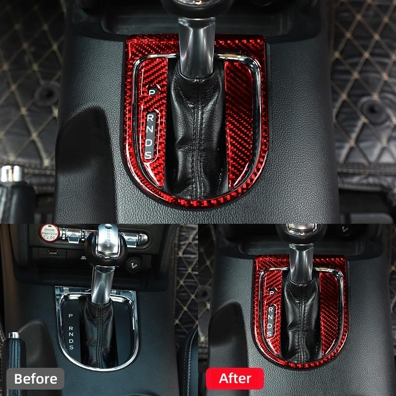 Für Ford Mustang GT 2015-2021 Zubehör Carbon Fiber Innen Auto Getriebe Shift Box Panel Abdeckung Trim Rahmen Dekorative Kit Aufkleber