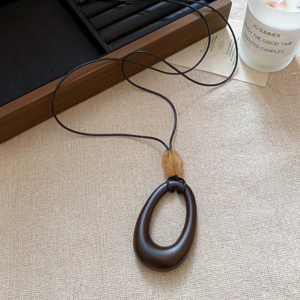 Resin Pendant Necklace Vintage Clothing Pendant Gifts Long Necklace  Women
