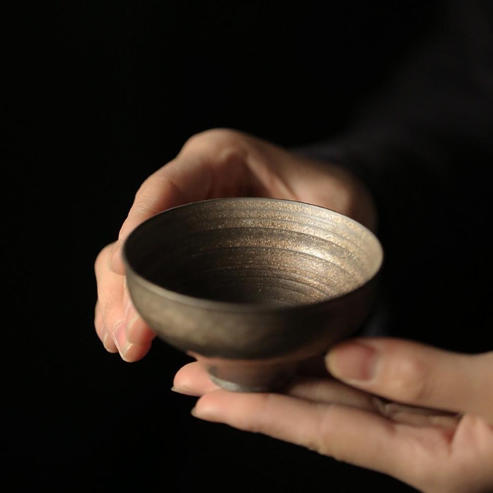Ancient Style Japanese Style Tea Cup Iron Glaze Handmade Tea Cup Ceramic Tea Cup  for Tea Making