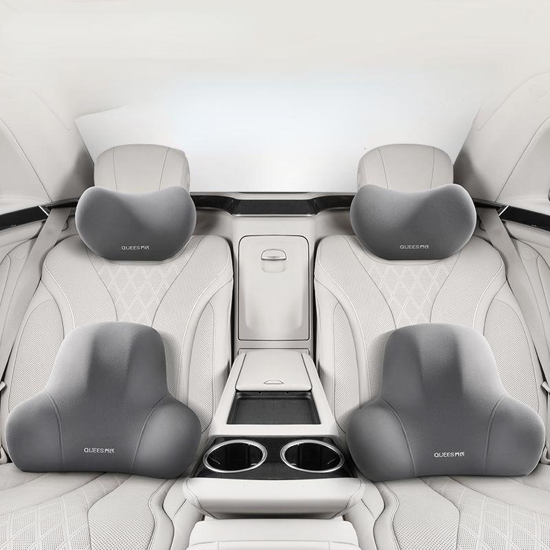 Atsafepro Car Cushion Head Pillow To Protect the Lumbar Neck Comfort and Relaxation Vacuum Memory Foam Car Interior