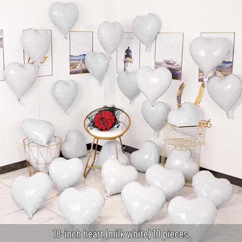 Qixi Valentine's Day Romantic Pink Heart & Star Balloons for Weddings & Birthdays