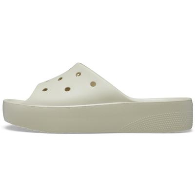 Crocs Damen Klassische Plateau-Rutschsandalen, Knochenfarbe, Größe 24cm