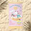 Cute Cartoon Kitten Printed Microfiber Beach Towel Quick Dry Soft Bath Towel For Kids Seaside Swimming
