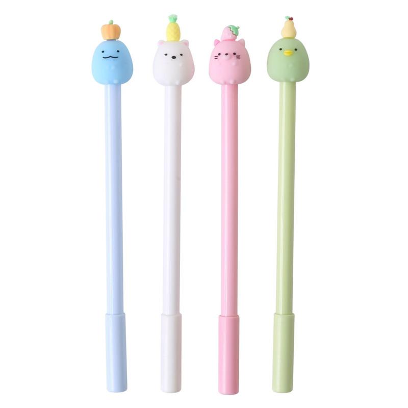 1 Piece Kawaii Gel Pen Korean Cartoon Creative Cute Fruit Head School Office Stationery