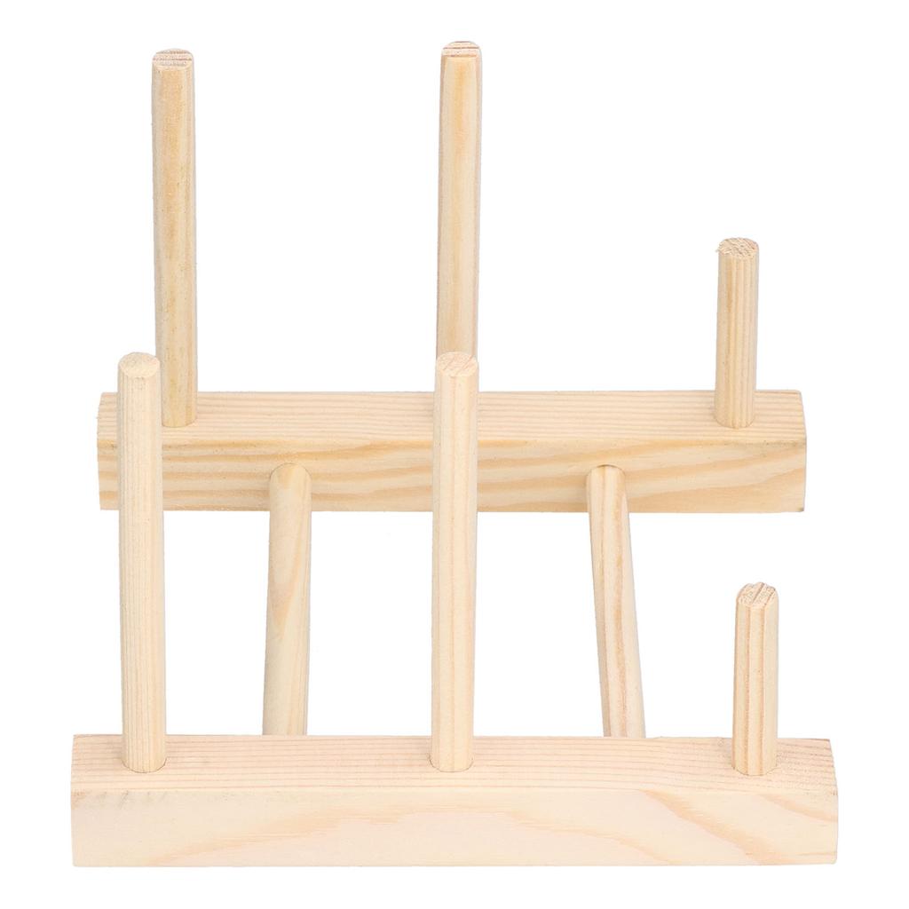 Wooden Dish Plate Drain Rack Non Defrmation Dinnerware Storage Organizer for Dish Plate Bowl Cup Pot Lid
