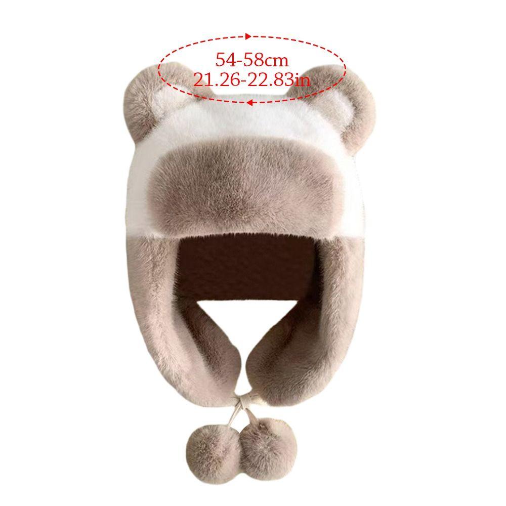 Thick Bomber Hat Plush Ushanka Fur Hat Outdoors Winter Cap for Men Women