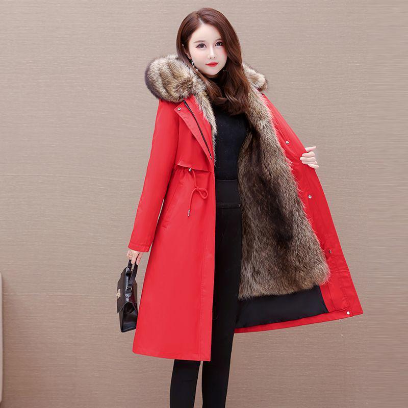 2024 Women's Eco-Friendly Leather Jacket with Detachable Fox Fur Lining