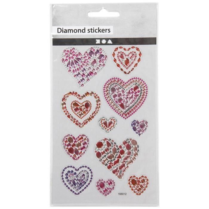 Stickers Strass - Coeur - 11 pcs