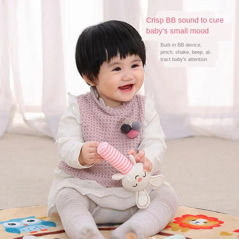 Non-Toxic Plush Fabric Pp Cotton Sensory Development Musical Doll Baby Activity Rattle Plush Bed Toy Hanging Mobiles Car Seat Toys Gifts