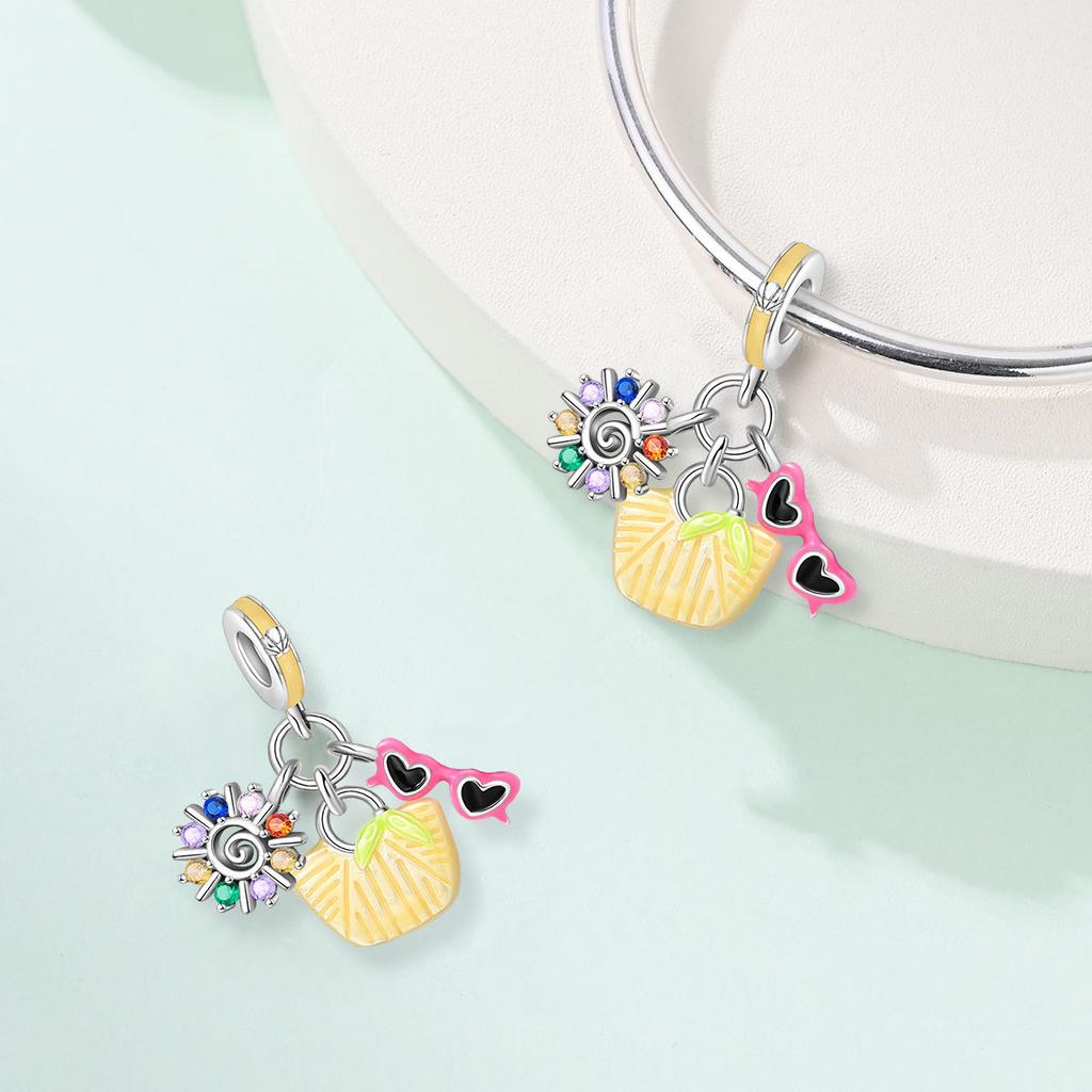 Summer Travel Cocktail Style Beaded Bracelet DIY Jewelry Accessories For Women Charm Pendant