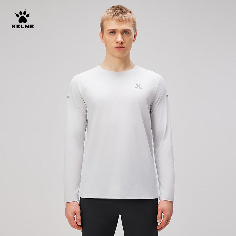 KELME Spring Cotton-Feel Quick-Dry Long Sleeve Sports T-Shirt Running Football Training Long Sleeve Sportswear Agate