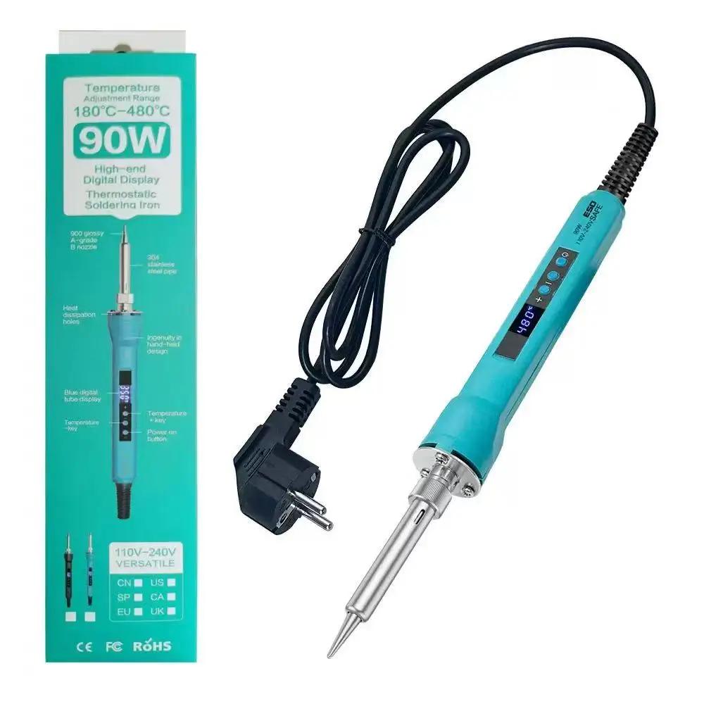 AC 220V 90W Electric Soldering Iron Adjustable Temperature Internal Heating LED Digital Display Welding Pen Repair Tools
