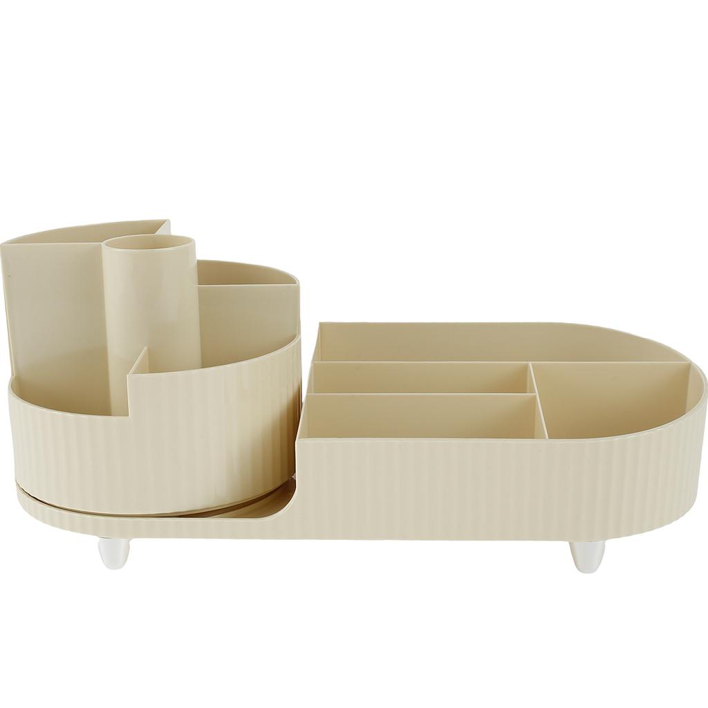 360° Drehbarer Make-up-Pinselhalter Große Kapazität Kosmetik-Aufbewahrungsständer Platzsparend Make-up Display Organizer