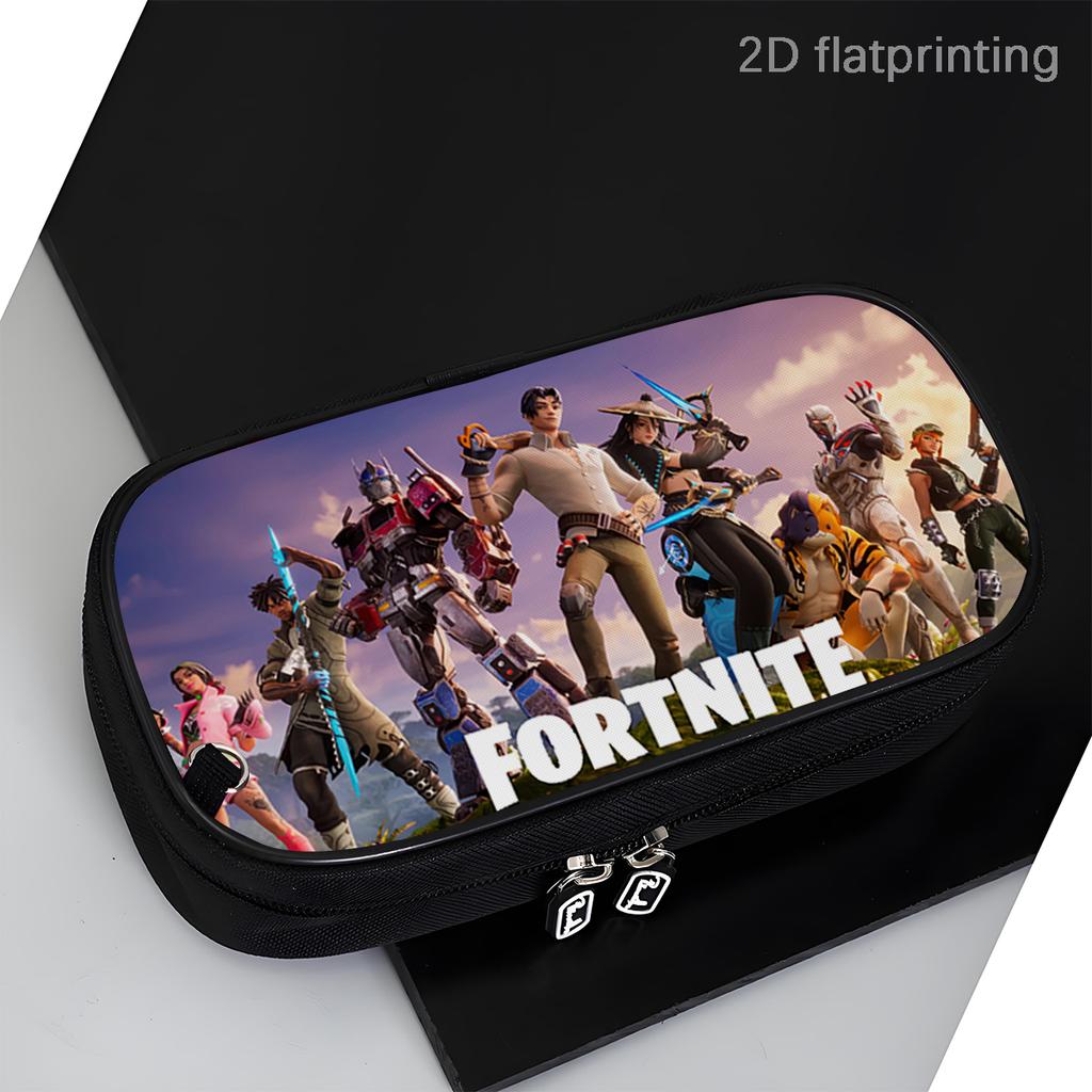 Fortnite Cartoon Multi-Function Pencil Case - Zipper Design, Large Capacity Storage, Multi-Compartment Organizer, Learning Gifts