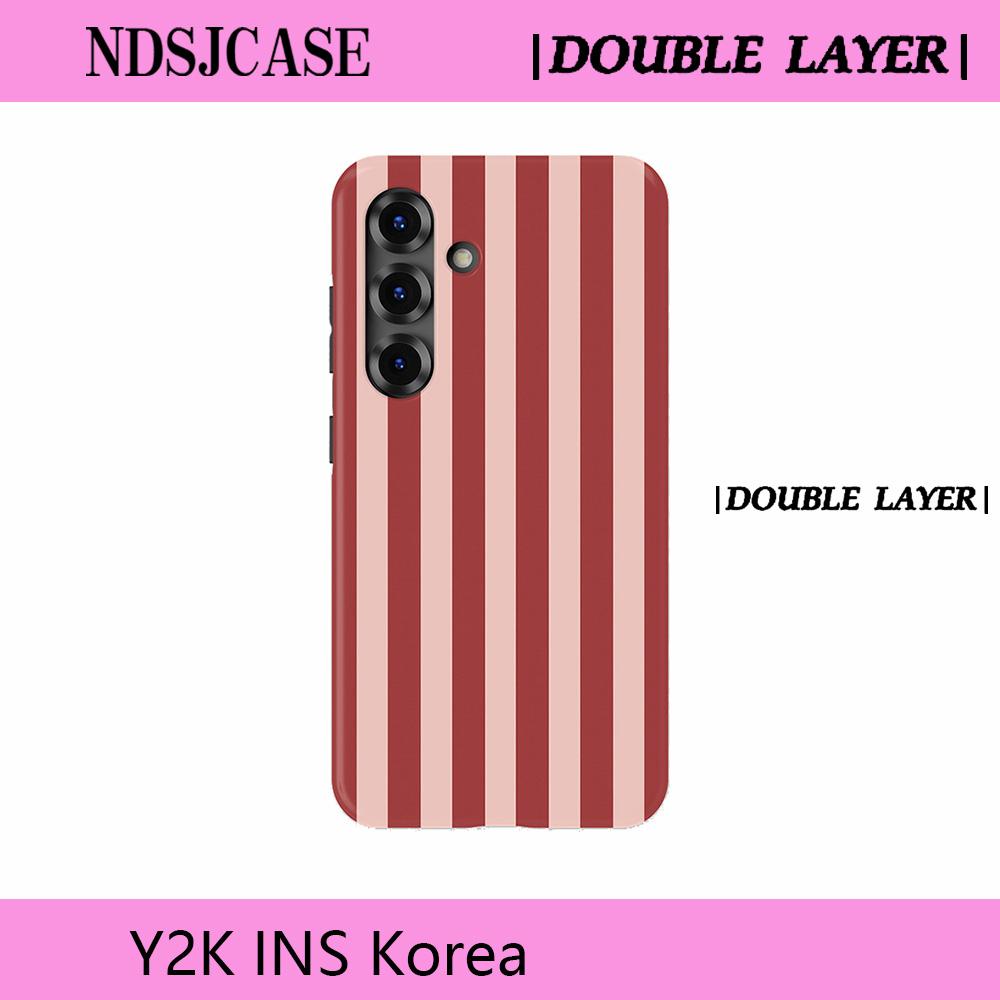 

Luxury Clmj SWAG Chianti Stripes Phone Case for Samsung Galaxy A56 S20 S23 S24 S25 S26 FE Plus Ultra Edge 4G 5G Double-layer S24 5G