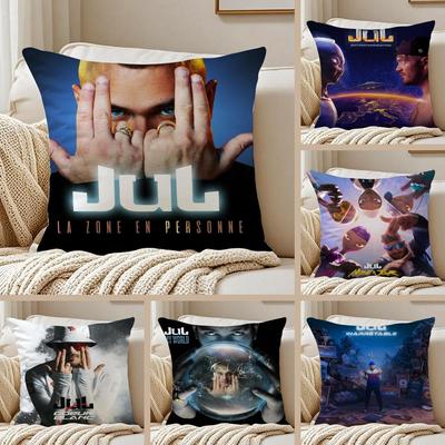 Hot Rapper J-jul Cushion Cover Silky Short Plush Sofa Pillow Cover Hidden Zipper Soft Dustproof Case for Home Decor