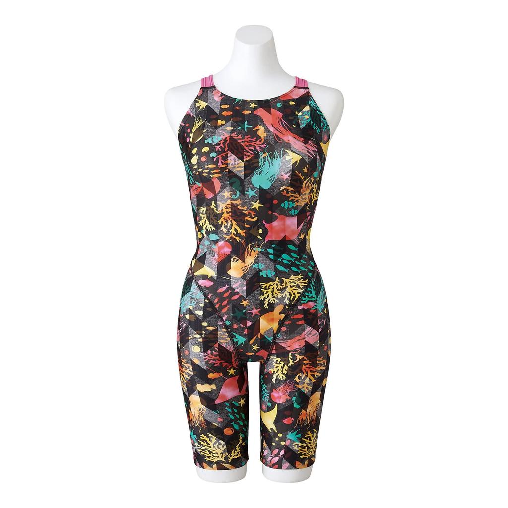 MIZUNO STREAM ACE Half Suit Size FINA Swimming for Competitive Swimming and Challenge Women's (Masters Back) N2MG2243, Black/Pink, XL, (International