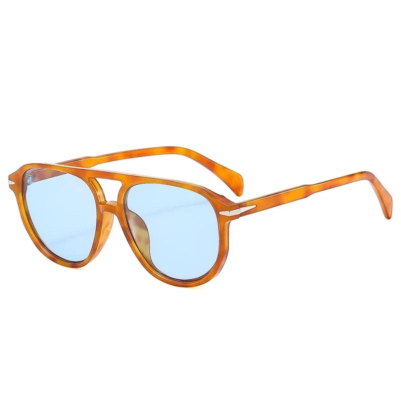 Retro Double Bridges Pilot Sunglasses for Men Women UV400 Protection Luxury Designer Rivets Fashion Shades Eyewear