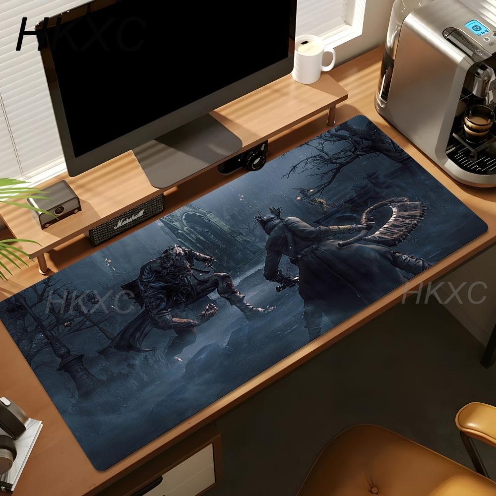 90x40cm PC Anime Cartoon Neu HD Schreibtischunterlage Bloodborne Großes Gaming-Mauspad Büro Laptop Zubehör Anti-Rutsch-Mauspad Teppich