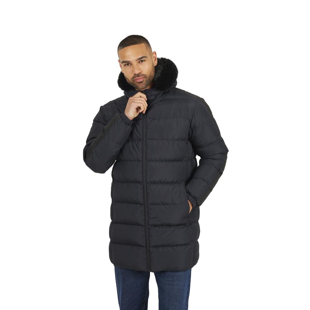 BRAVE SOUL Mens Hooded Long Length Padded Jacket