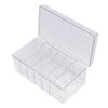 Lash Extension Organizers Storage 6 Compartments Dust Proof Lid Clear Lash Extension Supplies Organizer for Beauty Salon