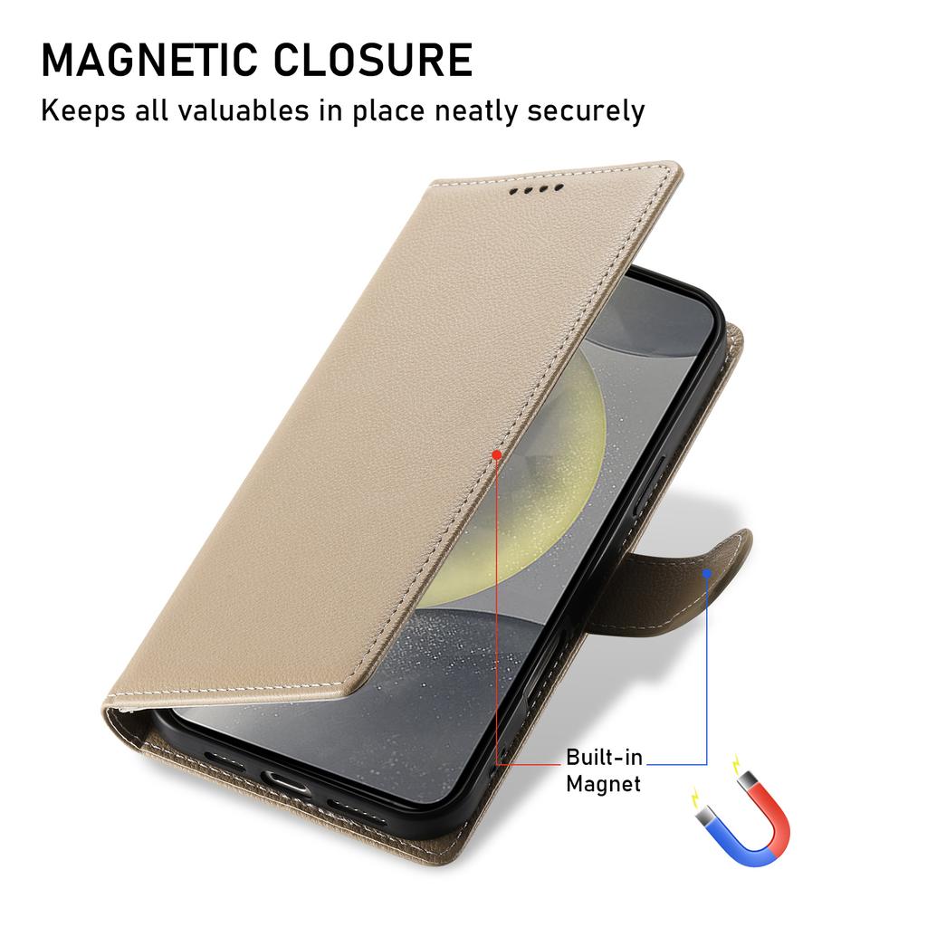 DF-012 For Samsung Galaxy S24 Ultra Case Litchi Texture Leather Wallet Stand Phone Cover