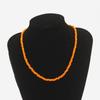2022 European & American Rainbow Rice Bead Pendant Necklace: Summer Handmade Pure Color with Short Snake Bone Design