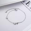 VENTFILLE 925 Sterling Silver Diamond-Studded Butterfly Bracelet Women's Fashion Temperament Flower Adjustable Bracelet