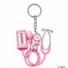 Stethoscope Keychain Mini 2D Flat Cute Shape Medical Themed Nurse Bag Charm Exquisite Souvenir Gift for Hospital Workers