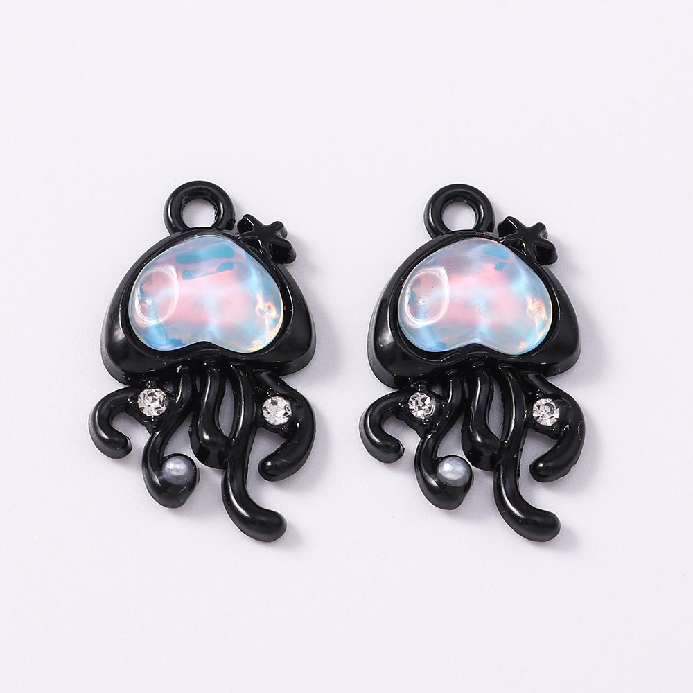 5 Stück Süße Kristall Zirkonia Quallen Anhänger für Schmuckherstellung Halskette Ohrringe Armband DIY Handgemachter Schmuck