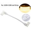 220V LED Strips Light Power Plug 10mm Width Light Strips Connector for Single Color LED Strips Light Wire Connection