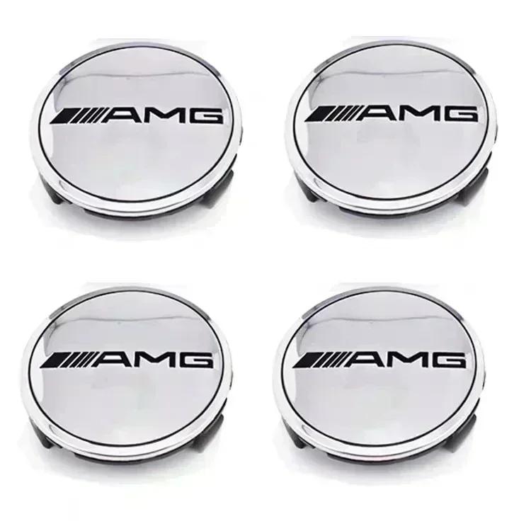 4 Pieces/Set 75mm For Mercedes Benz AMG W203 W206 W220 W205 W211 W212 Car Wheel Center Hub Caps Benz Emblem Tire Rim Covers CD2