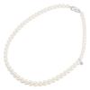 MIKIMOTO Silver Ribbon Clasp, M Charm, 61 Pearls Necklace SilverUsed