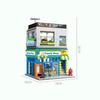 Creative City Street View Architecture Building Blocks Set Convenience Store Streetscape Construction Brick Toys with Light