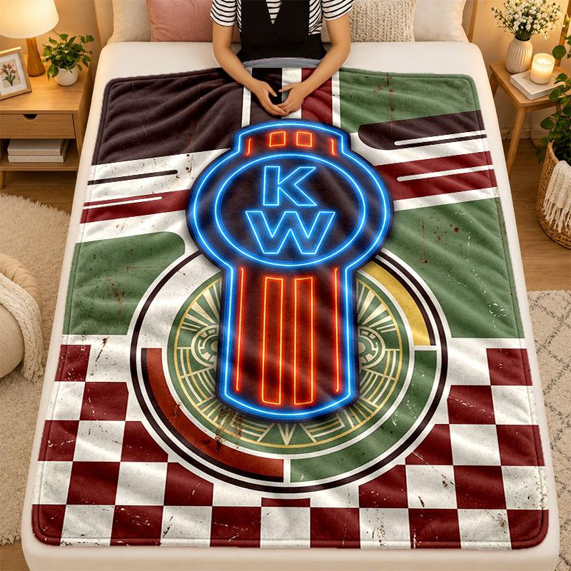 Flannel BlanketKenworth Warm Soft Throw Blanket for Indoor Sofa Bed Living Room Use