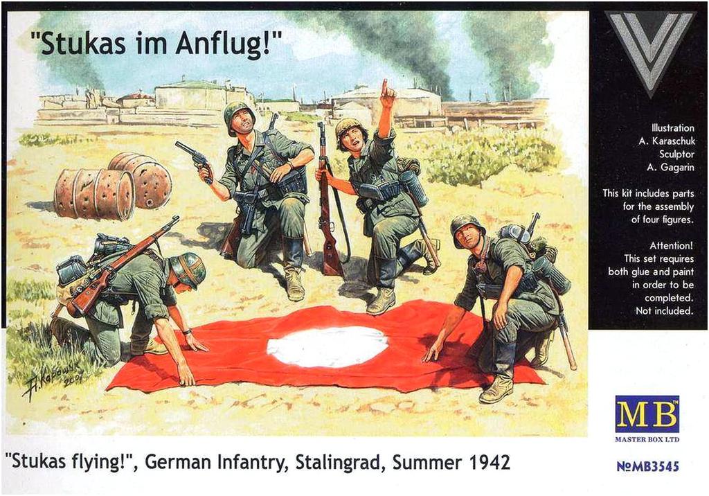 Master Box 1/35 Scale German Infantry Aircraft Identification Flags (Set of 4) Plastic Model Kit MB35045