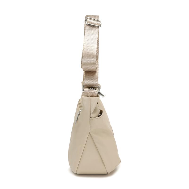 Casual Nylon Shoulder Bag Solid Color Multilayer Zipper Crossbody Bags For Women Shopper Bag Handbag Cell Phone Pocket Satchels