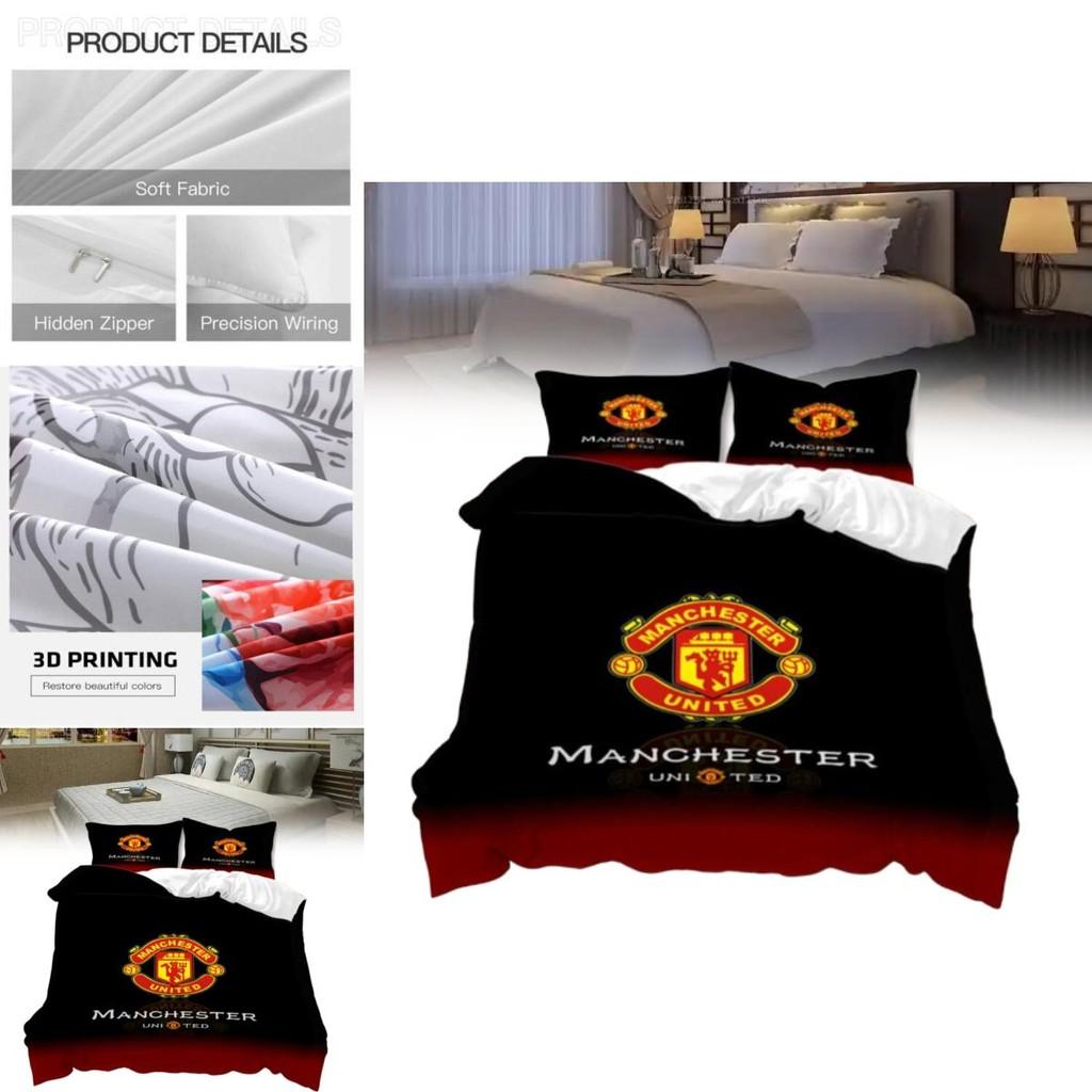 Manchester Pattern Digital Printed Bedding Set With Active Dye Printing