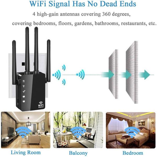 Upgrade 1200M 2.4G/5G Dual-band Wireless Wifi Signal Amplification Router Extender WiFi Repeater Router