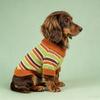 Pet Autumn and Winter Contrasting Striped Pet Sweater High Neck Winter Knitted Top Dog Christmas Clothes