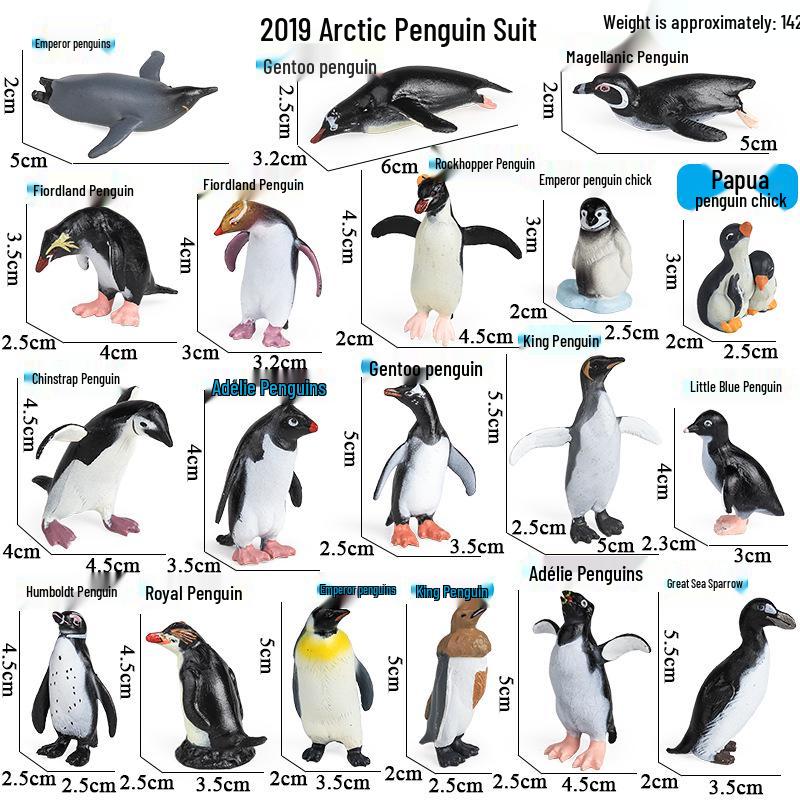 Polar Wildlife Animal Model Toy Set: Polar Bear & Penguin